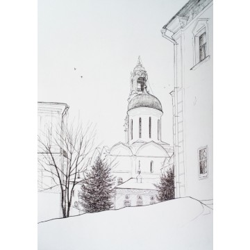 Троицкий собор зимой, Лавра.